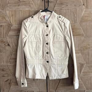 George Women's Utility Jacket Beige Size 8 Button Front
